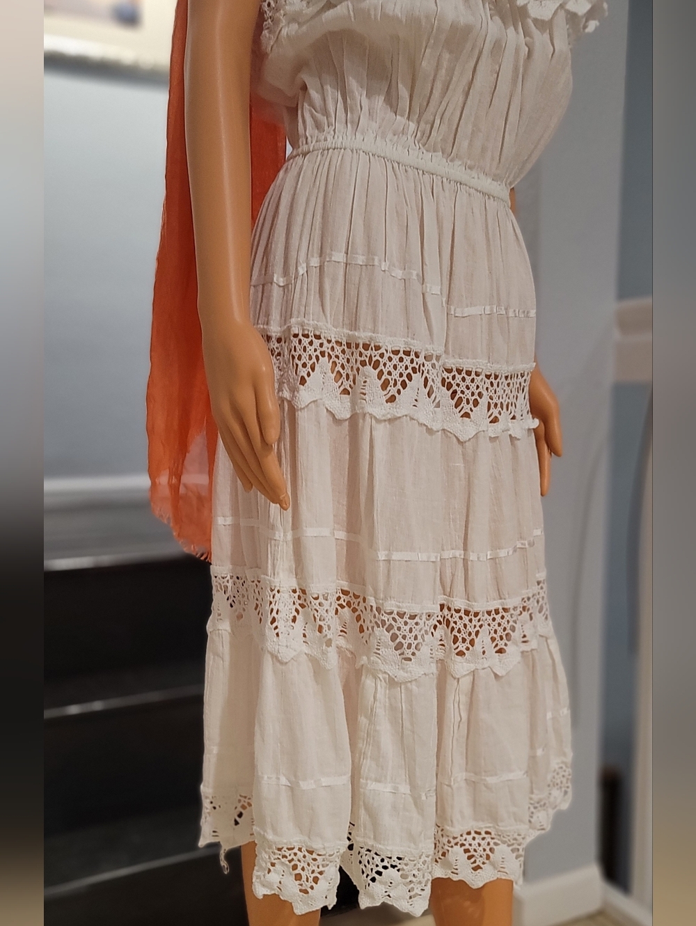 Vintage White Cotton Dress - Picture 2 of 4
